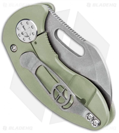 Curtiss Custom Nano Green Frame Lock Folder Knife Ti W/ OD Green G-10 (1.88" SW) 3 Curtiss Custom Nano Green Frame Lock Folder Knife Ti W/ OD Green G-10 (1.88" SW) - Image 3