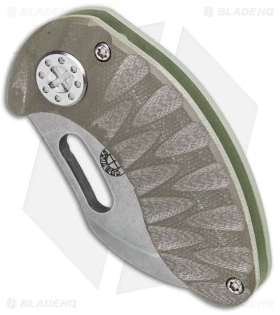 Curtiss Custom Nano Green Frame Lock Folder Knife Ti W/ OD Green G-10 (1.88" SW) 2 Curtiss Custom Nano Green Frame Lock Folder Knife Ti W/ OD Green G-10 (1.88" SW) - Image 2