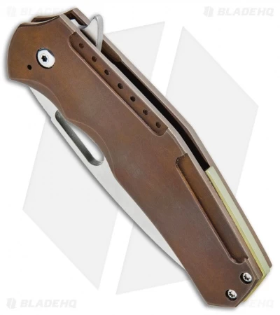 Doc Shiffer Bulletproof V2 Frame Lock Knife Bronze Ti (3.5" Stonewash) 2 Doc Shiffer Bulletproof V2 Frame Lock Knife Bronze Ti (3.5" Stonewash) - Image 2