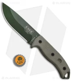 ESEE-5 Survival Fixed Blade Knife W/ Sheath (5.25" Green Plain) ESEE-5P OD -Knife Shop ESEE 5 Survival Fixed Blade Sheath Green Plain ES5PKOOD BHQ 5261 jr bottlecap