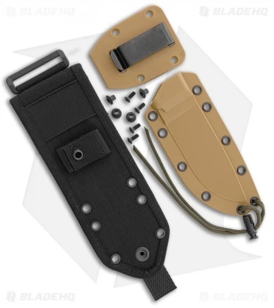 ESEE Knives ESEE-4 Coyote Tan Sheath + Clip Plate + MOLLE Back 1 ESEE Knives ESEE-4 Coyote Tan Sheath + Clip Plate + MOLLE Back