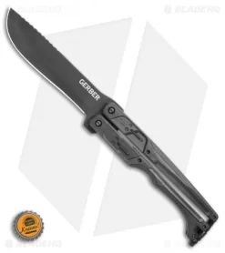 Gerber Doubledown QuadLock Folding Machete Knife Black (6.8" Black) -Knife Shop Gerber Doubledown QuadLock Knife Black 6.75 Black 30 001530N BHQ 105512 LS Bottlecap