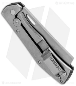Gerber FlatIron Cleaver Frame Lock Knife Dark Gray Aluminum (3.5" Stonewash) 6 Gerber FlatIron Cleaver Frame Lock Knife Dark Gray Aluminum (3.5" Stonewash) -Knife Shop Gerber FlatIron Cleaver FL Black Aluminum SW 30 001494 BHQ 81134 jr side