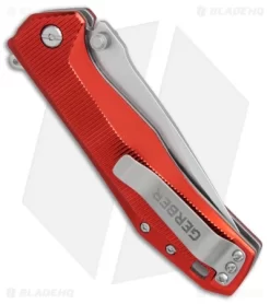 Gerber Index Liner Lock Knife Red Aluminum (3.3" Satin) 30-001355 -Knife Shop Gerber Index red aluminum satin 30 001355 BHQ 67399 er side
