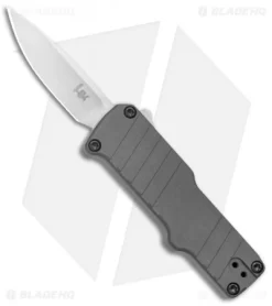 HK Micro Incursion OTF Automatic Knife Matte Gray Aluminum (1.9" Stonewash)