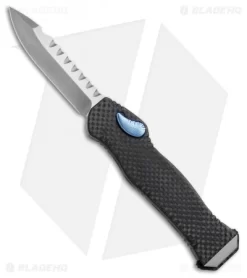 Heretic Knives Hydra OTF Automatic Knife Full Carbon Fiber W/ Blue Ti Cover
