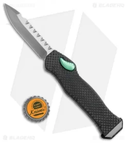 Heretic Knives Hydra OTF Automatic Knife Full Carbon Fiber W/ Green Ti Cover -Knife Shop Heretic Knives Hydra OTF Auto CF Green Ti Cover BHQ 75778 jr bottlecap