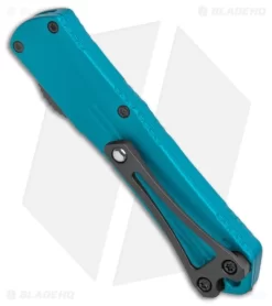 Heretic Knives Manticore-S Tanto OTF Automatic Knife Turquoise Al (2.6" DLC) 6 Heretic Knives Manticore-S Tanto OTF Automatic Knife Turquoise Al (2.6" DLC) -Knife Shop Heretic Knives Manticore S Tanto OTF Turqoise Aluminum DLC Black BHQ 174839 jr side