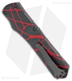 Heretic Knives Manticore-X D/E OTF Black W/ Red Splash (3.75" DLC) -Knife Shop Heretic Knives Manticore X DE OTF Black Red Splash DLC H032 6A RS BHQ 107464 jr side