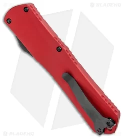 Heretic Knives Manticore-X Double Edge OTF Knife Red (3.75" Black) -Knife Shop Heretic Knives Manticore X Double Edge OTF Red Black H032 6A RED BHQ 98803 jr side