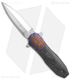 Jason Clark Custom Dagger Frame Lock Knife Timascus/LSCF (3.75" Takefu San Mai)