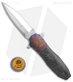 Jason Clark Custom Dagger Frame Lock Knife Timascus/LSCF (3.75" Takefu San Mai) -Knife Shop Jason Clark Custom Dagger timascus LSCF takefu san mai BHQ 71805 er size