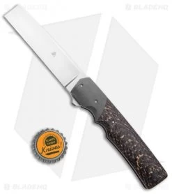 Jason Clark Custom Razor Knife (3.5" Satin) -Knife Shop Jason Clark Custom Razor Knife Fat CF Zirc Satin BHQ 99315 jr bottlecap
