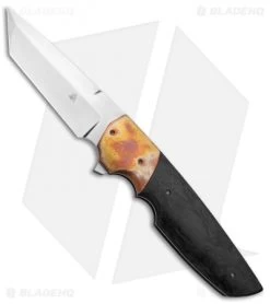 Jason Clark Custom Snap-Back Tanto Flipper Knife Copper/CF (3.625" Satin)