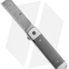 Jason Clark Custom Straight Razor Flipper Knife Zirc/Ti (3.4" Damasteel)