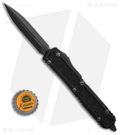Microtech Makora Signature D/E OTF Automatic Knife Black Aluminum (3.4" Black) -Knife Shop Makora D E Shadow DLC Standard DLD Hardware BHQ 143336 td size