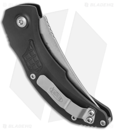 Microtech Brachial Automatic Knife Black Aluminum (3.25" Stonewash) 3 Microtech Brachial Automatic Knife Black Aluminum (3.25" Stonewash) - Image 3