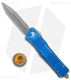 Microtech Combat Troodon D/E OTF Automatic Blue Distressed (3.8" Apocalyptic) -Knife Shop Microtech Combat Troodon DE OTF Auto Blue Distressed SW 142 10DBL BHQ 99299 jr bottlecap
