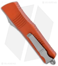 Microtech Combat Troodon Hellhound Tanto OTF Knife Orange (3.8" SW) 219-10OR -Knife Shop Microtech Combat Troodon Hellhound Tanto OTF Orange SW 219 10OR BHQ 105402 jr side