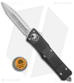 Microtech Combat Troodon D/E OTF Automatic Knife (3.8" Satin Double Full Serr) -Knife Shop Microtech Combat Troodon OTF DE Double Full Serr 142 D6 BHQ 69019 jr bottlecap