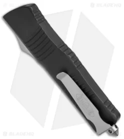 Microtech Combat Troodon D/E OTF Automatic Knife (3.8" Satin Double Full Serr) -Knife Shop Microtech Combat Troodon OTF DE Double Full Serr 142 D6 BHQ 69019 jr side
