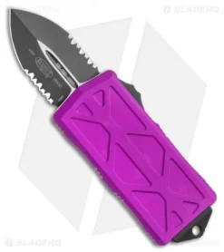 Microtech Exocet Dagger CA Legal OTF Automatic Violet (1.9" Black Serr) 157-2 VI