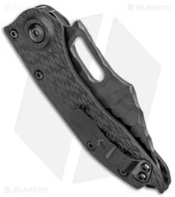 Microtech Marfione Custom Stitch Auto Knife DLC Borka (CFw/DLC TT Hardware) -Knife Shop Microtech Marfione Custom Stictch Auto Borka CF DLC Textured BHQ 175999 jr side