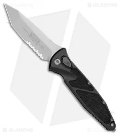 Microtech Socom Elite T/E Automatic Knife Black (4" Stonewash Serr) 161A-11
