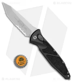 Microtech Socom Elite T/E Automatic Knife Black (4" Stonewash Serr) 161A-11 -Knife Shop Microtech Socom Elite TE Auto Black SW Serr 161A 11 BHQ 103190 jr bottlecap