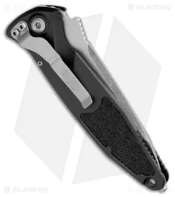 Microtech Socom Elite T/E Automatic Knife Black (4" Stonewash Serr) 161A-11 -Knife Shop Microtech Socom Elite TE Auto Black SW Serr 161A 11 BHQ 103190 jr side