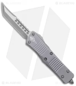 Microtech Troodon Hellhound Tanto OTF Knife Gray Aluminum (3" Apocalyptic)