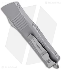 Microtech Troodon Hellhound Tanto OTF Knife Gray Aluminum (3" Apocalyptic) -Knife Shop Microtech Troodon Hellhound Tanto OTF Gray Aluminum Apocalyptic 619 10APGY BHQ 99673 jr side