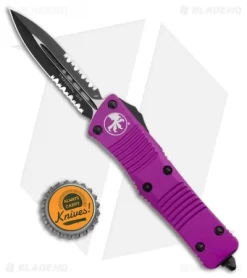 Microtech Troodon OTF D/E Automatic Knife Violet (3" Black Serr) -Knife Shop Microtech Troodon OTF D E Automatic Knife Violet 3in Black Serr 138 2VI BHQ 97888 Bottlecap
