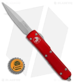 Microtech Ultratech Bayonet OTF Automatic Knife Red (3.4" Stonewash) -Knife Shop Microtech Ultratech Bayonet OTF Automatic Knife Tri Grip Red 3.4in SW1sizetd