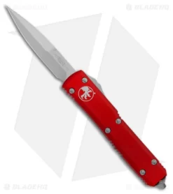 Microtech Ultratech Bayonet OTF Automatic Knife Red (3.4" Stonewash)
