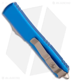 Microtech Ultratech Hellhound Tanto OTF Knife Blue (3.4" Bronze SW) -Knife Shop Microtech Ultratech Hellhound Tanto Blue Bronze SW BHQ 178802 jr side