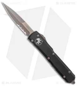 Microtech Ultratech Bayonet OTF Automatic Knife Black (3.4" Bronze Apoc Serr)