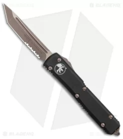 Microtech Ultratech Tanto OTF Automatic Knife Black (3.4" Bronze Apoc Serr)