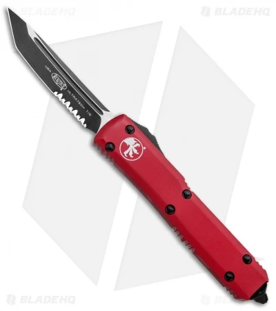 Microtech Ultratech T/E OTF Automatic Knife Red CC (3.4" Black Serr) 1 Microtech Ultratech T/E OTF Automatic Knife Red CC (3.4" Black Serr)