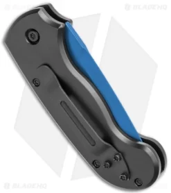 Paragon Snapper Black Automatic Knife Black Aluminum (2.5" Blue) -Knife Shop Paragon Snapper Black Auto Blue BHQ 122943 jr side