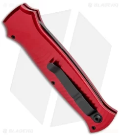 Piranha Bodyguard Automatic Red Tactical (3.3" Black Plain) -Knife Shop Piranha Bodyguard Auto Red Tactical Black BHQ 0488 jr side