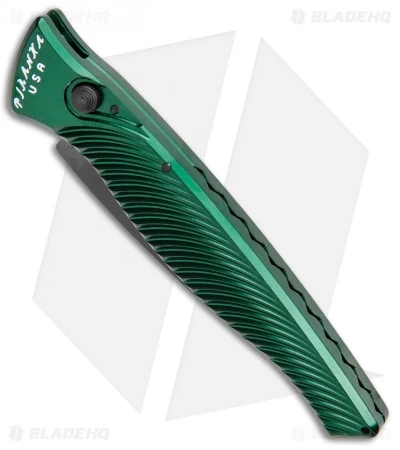 Piranha DNA Automatic Tactical Knife Green Aluminum (3.25" Black) 2 Piranha DNA Automatic Tactical Knife Green Aluminum (3.25" Black) - Image 2