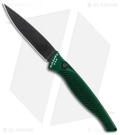 Piranha DNA Automatic Tactical Knife Green Aluminum (3.25" Black) 1 Piranha DNA Automatic Tactical Knife Green Aluminum (3.25" Black)