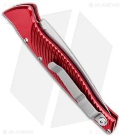 Piranha DNA Automatic Knife Red (3.25" Mirror) -Knife Shop Piranha DNA Auto Red Mirror BHQ 32969 jr side