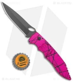 Piranha Mini Predator Purple/Black Tactical Automatic Knife (3.5" Black) -Knife Shop Piranha Mini Predator Pink Black Tactical Auto Black BHQ 139751 jr bottlecap