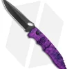 Piranha Mini Predator Plum Purple/Black Tactical Automatic Knife (3.5" Black)