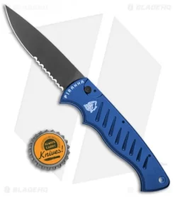 Piranha Tactical Blue P-1 Pocket Automatic Knife (3.2" Black Serr) 7 Piranha Tactical Blue P-1 Pocket Automatic Knife (3.2" Black Serr) -Knife Shop Piranha P 1 Pocket Auto Blue Tactical Black Serr BHQ 1102 jr bottlecap 2