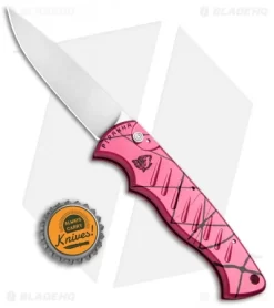 Piranha P1-PK Pocket Automatic Knife Hot Pink (3.2" Mirror) -Knife Shop Piranha Pocket Auto Hot Pink Mirror P1 PK BHQ 3602 jr bottlecap 2