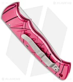 Piranha P1-PK Pocket Automatic Knife Hot Pink (3.2" Mirror) -Knife Shop Piranha Pocket Auto Hot Pink Mirror P1 PK BHQ 3602 jr side 2