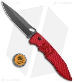 Piranha Predator Automatic Knife Red Tactical (4.1" Black) -Knife Shop Piranha Predator Auto Red Tactical Black BHQ 12749 jr bottlecap